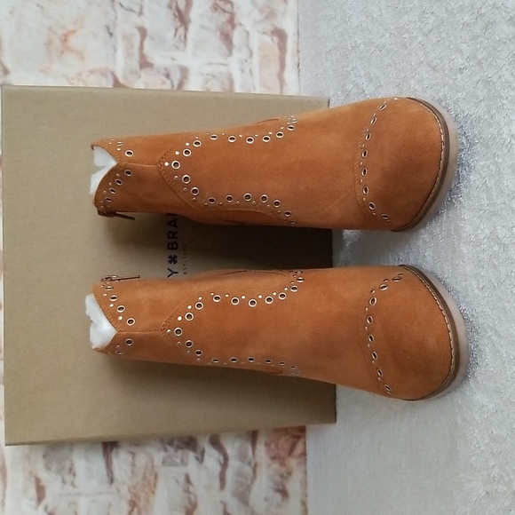 New Lucky Brand Marionn Leather Booties - Picture 2 of 9